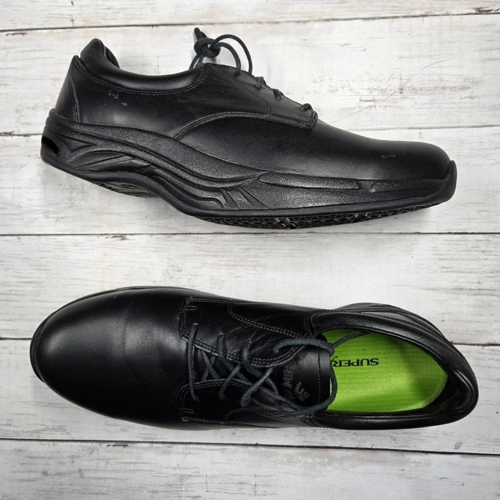 Chung Shi SDH 0902 Walking Shoes Mens 10 Black Leather Non Original Insoles